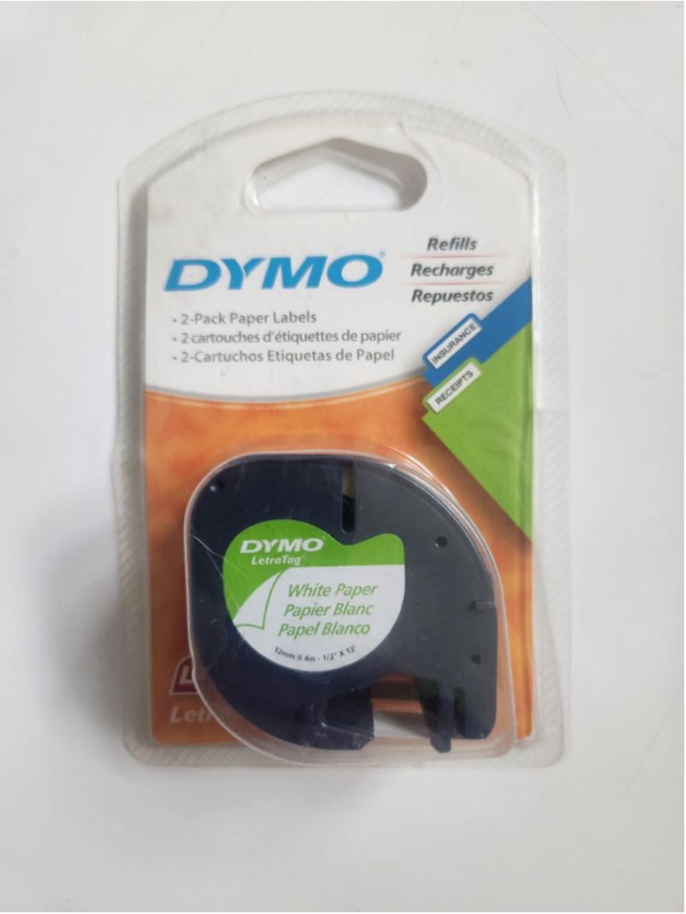 DYMO 2 Pack White Paper Labels, 1.5"Wx 15"L/ 12mmX4mm NIB